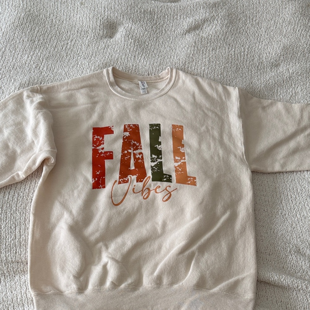 Jerzees Cream Fall Vibes Sweater